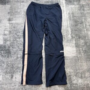 VTG Y2K Aeropostale Track Pants Women Lage Navy Pink Stripe Jersey Lined Zip Off